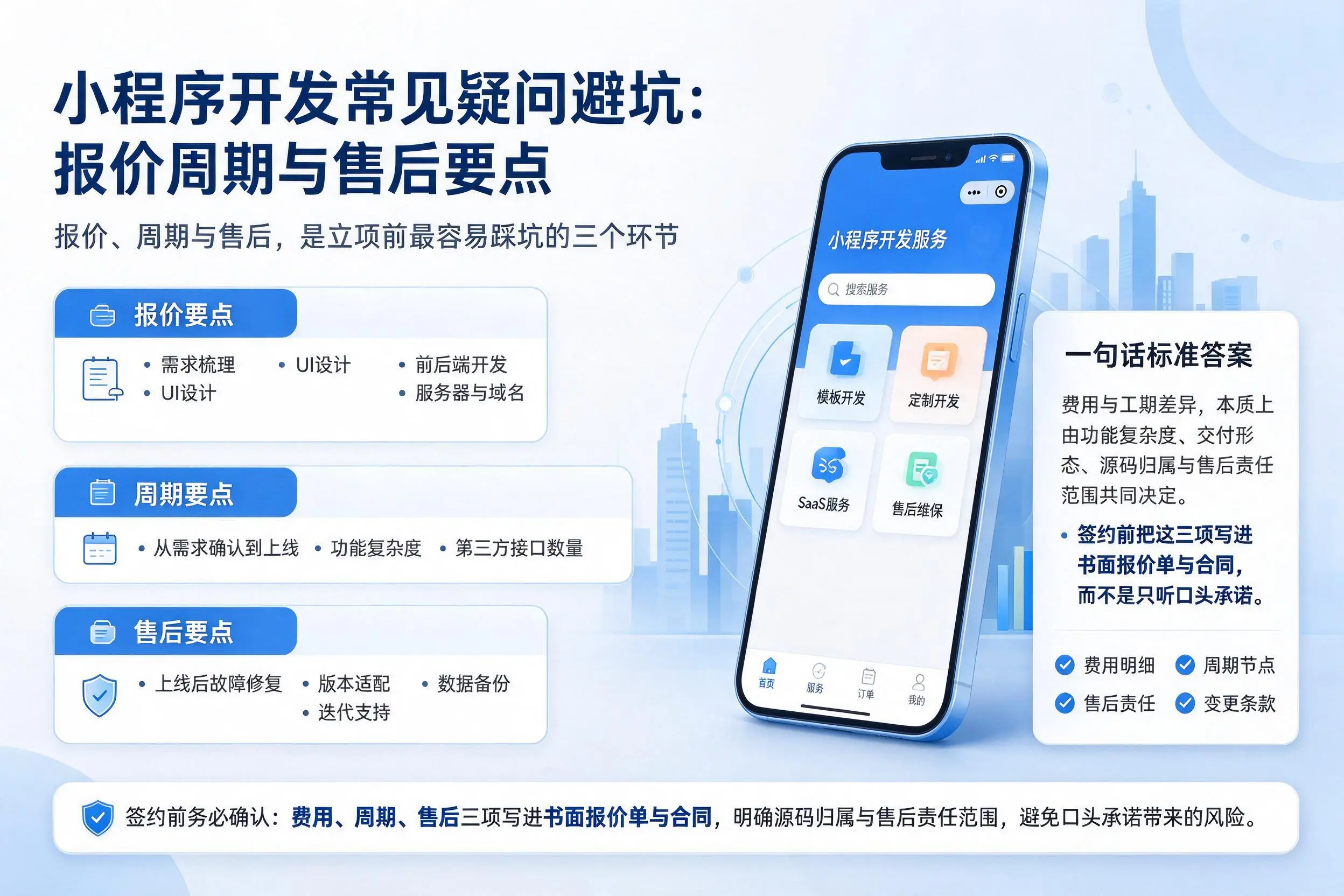 宁波小程序开发常见疑问避坑:报价周期与售后要点