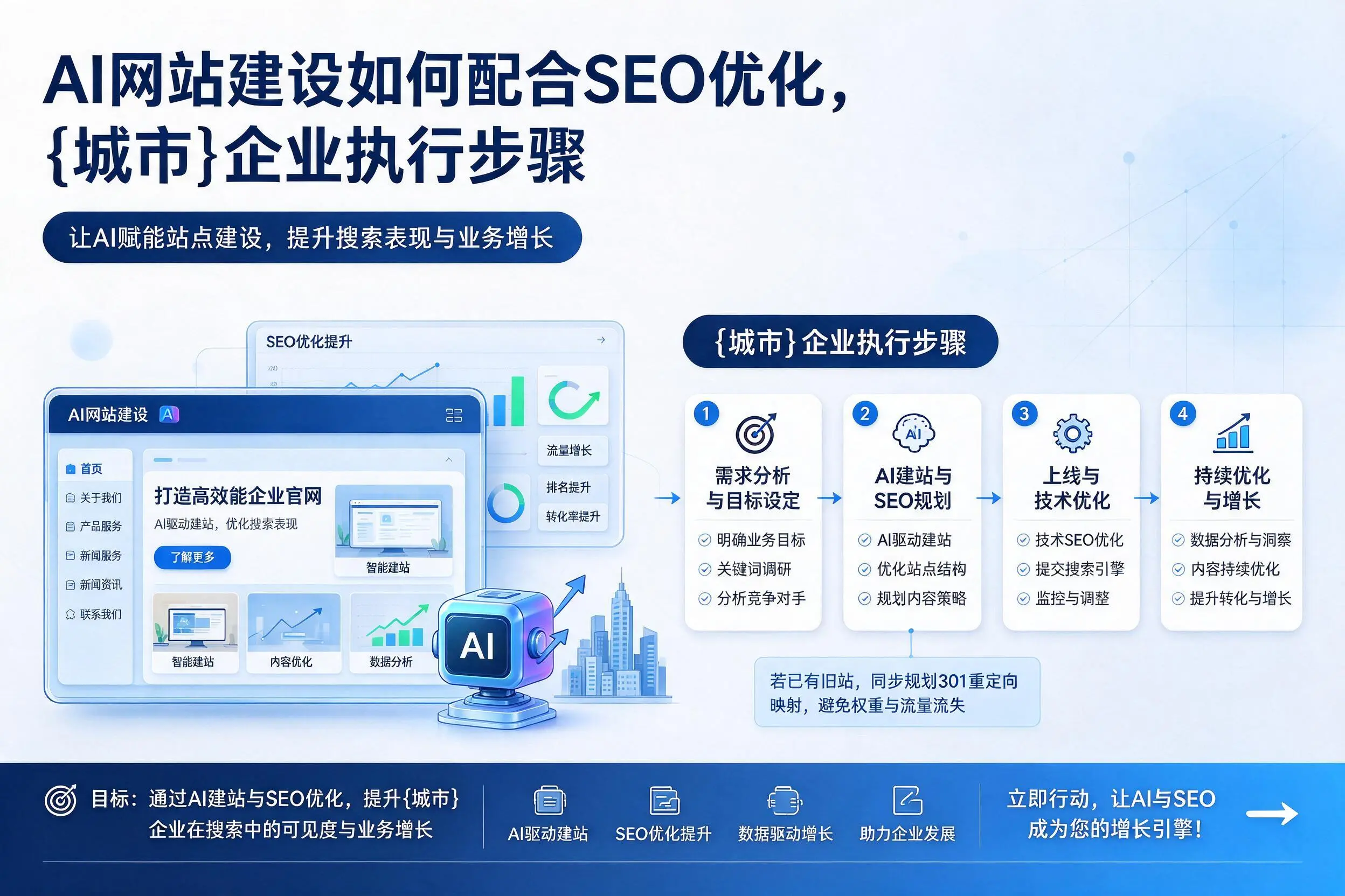 AI网站建设如何配合SEO优化,宁波企业执行步骤