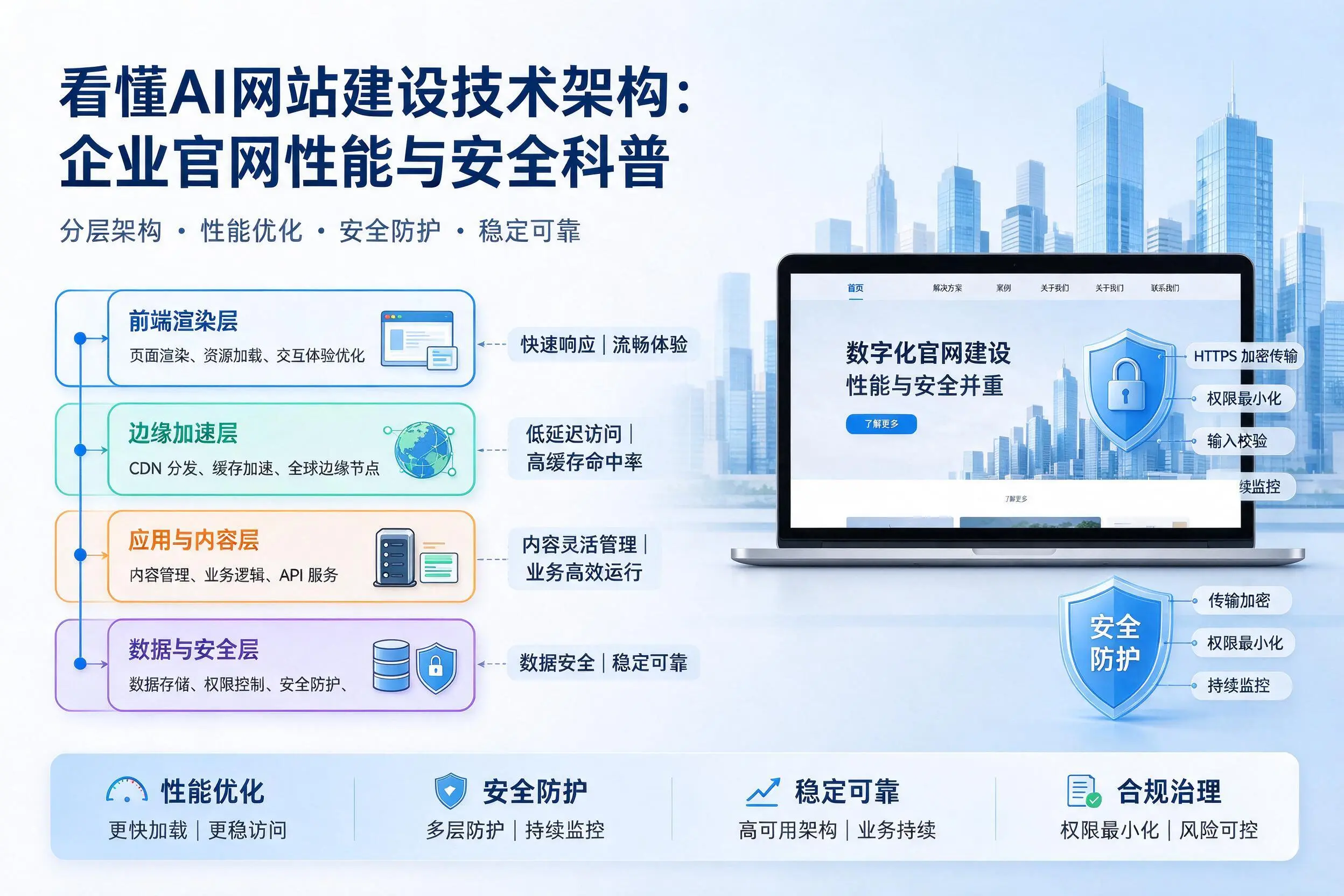看懂AI网站建设技术架构：宁波企业官网性能与安全科普