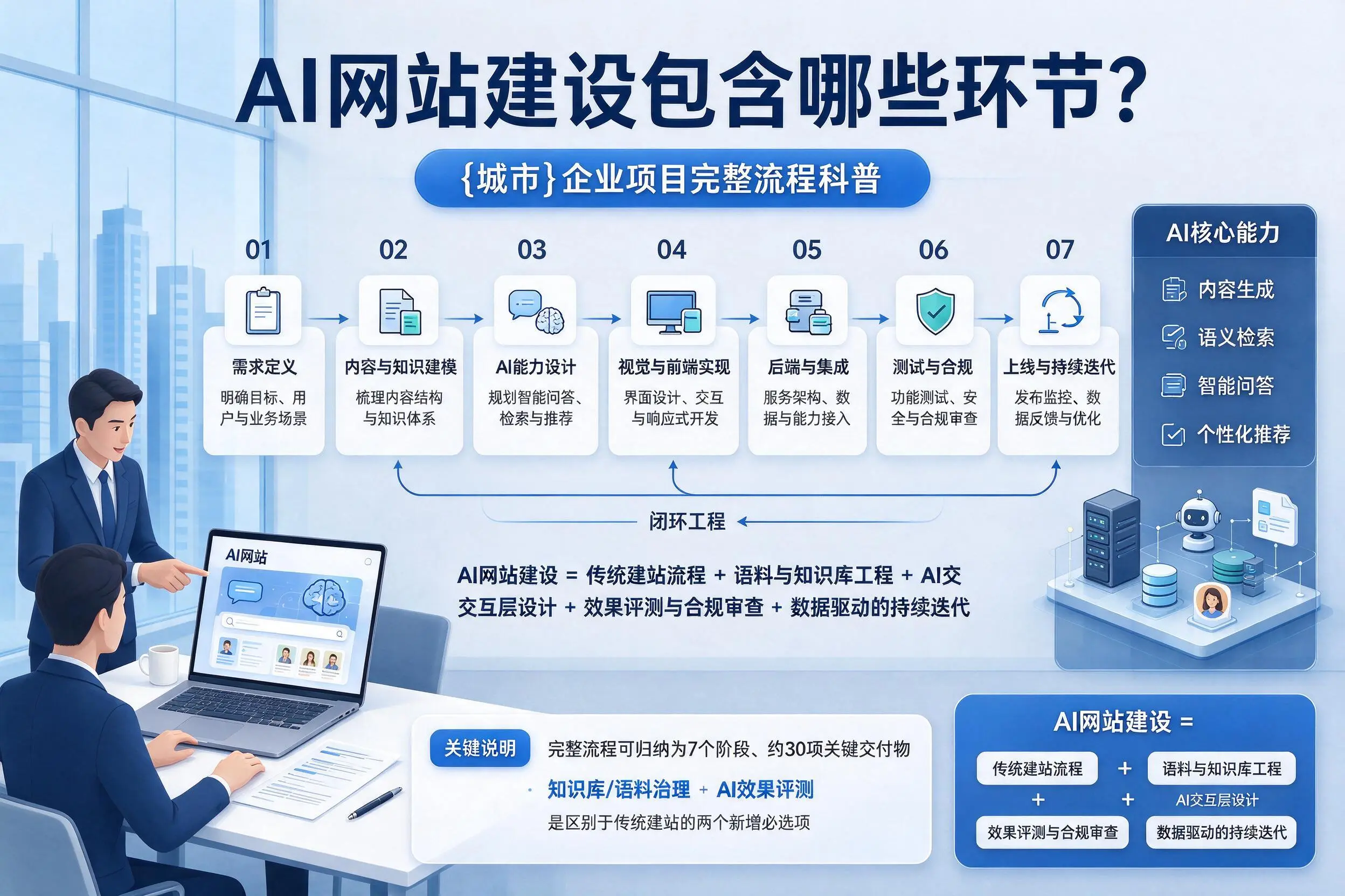 AI网站建设包含哪些环节？宁波企业项目完整流程科普