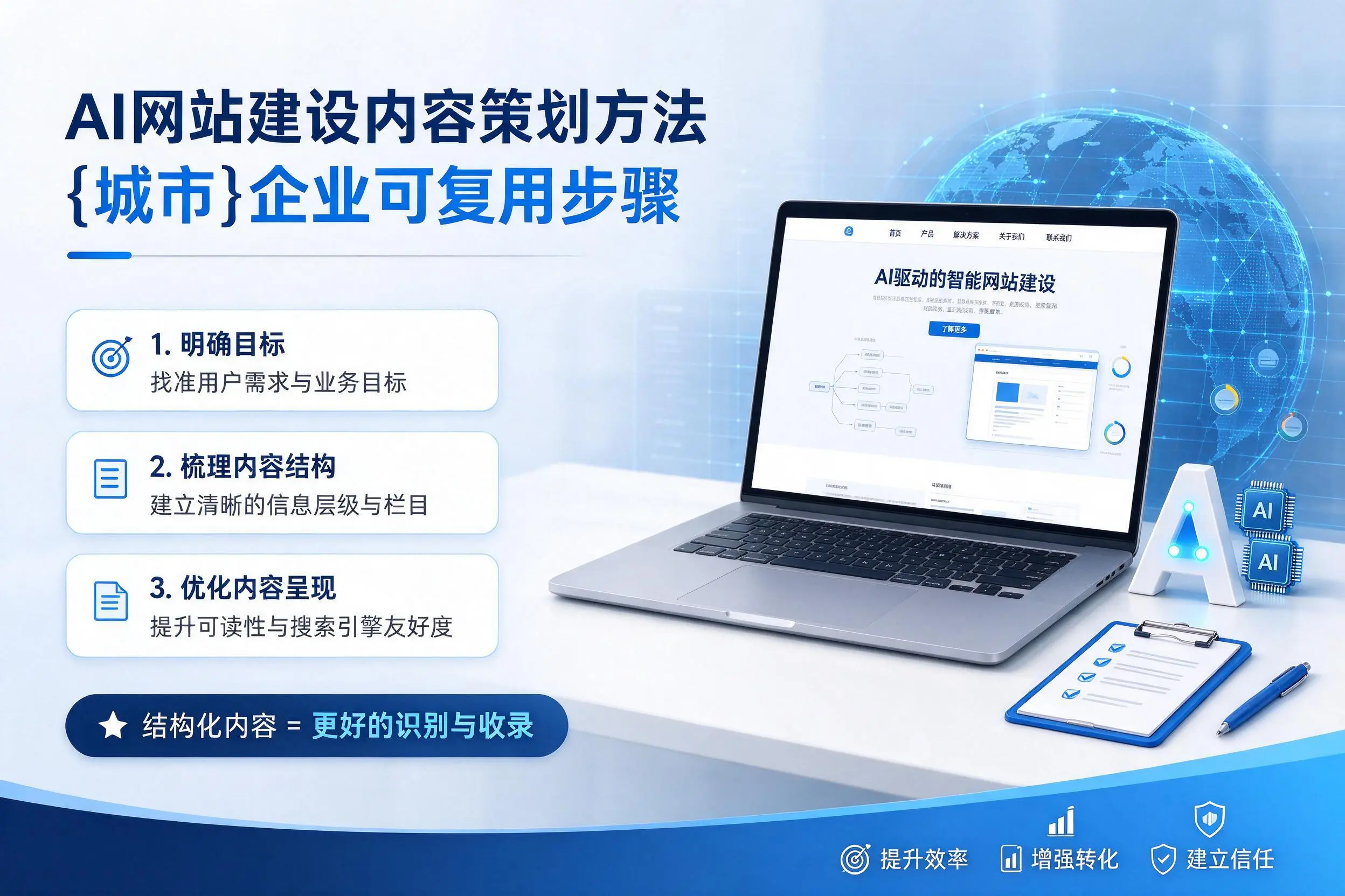 AI网站建设内容策划方法,宁波企业可复用步骤