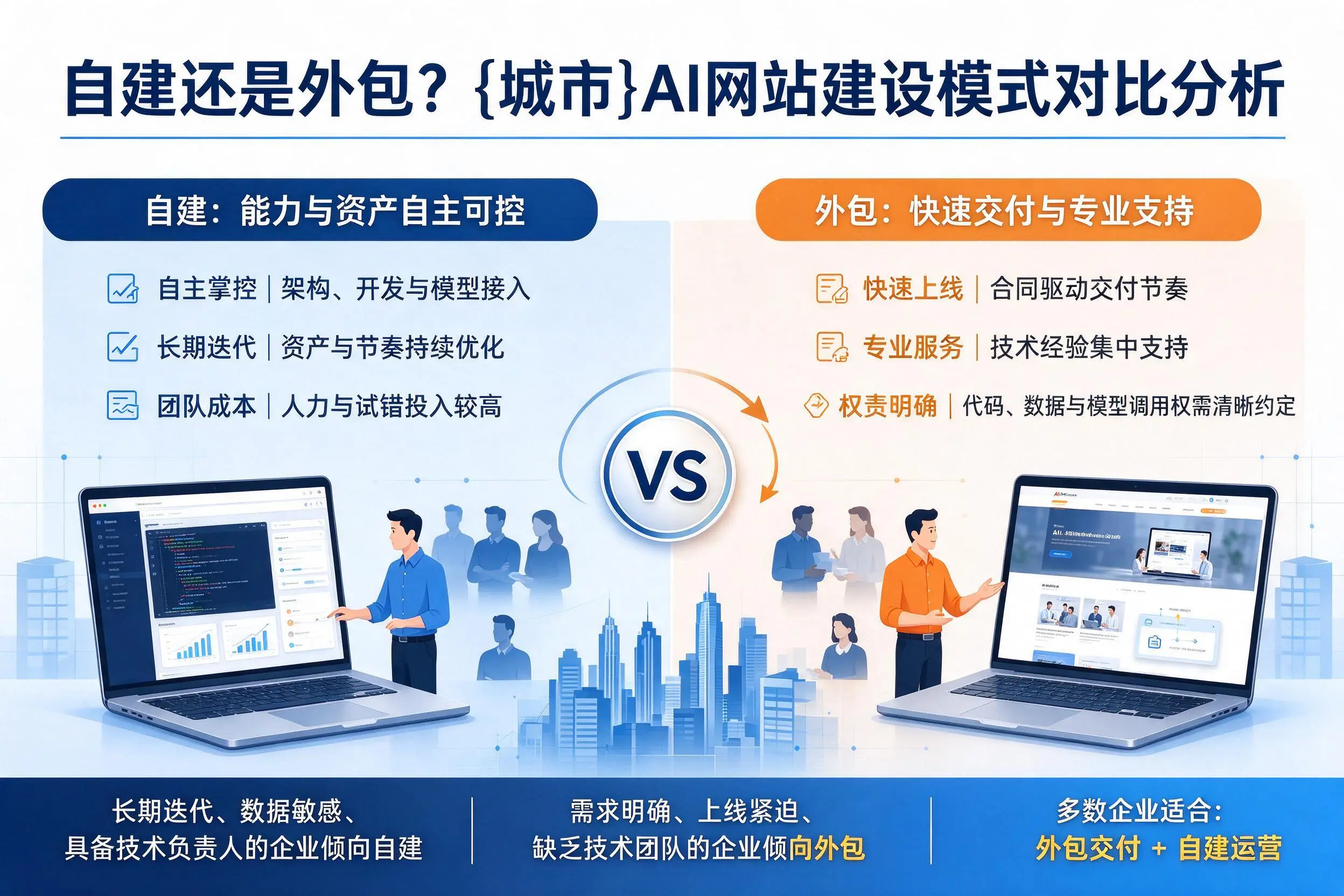 自建还是外包?宁波AI网站建设模式对比分析